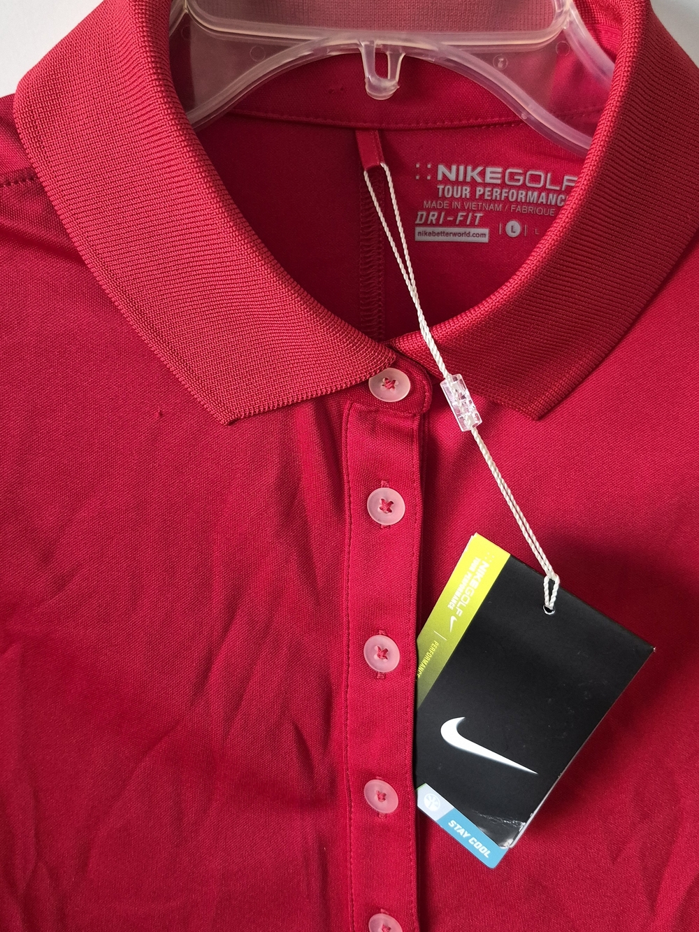 Nike Golf Dri-FIT Women's Red Polo Shirt Sz L